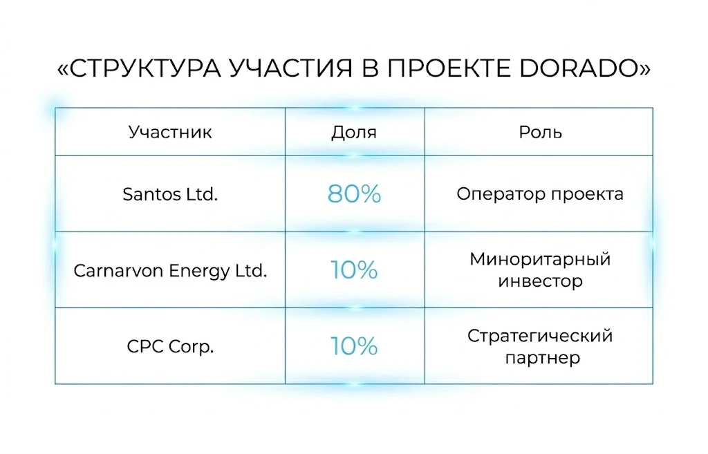 Структура участия в проекте dorado