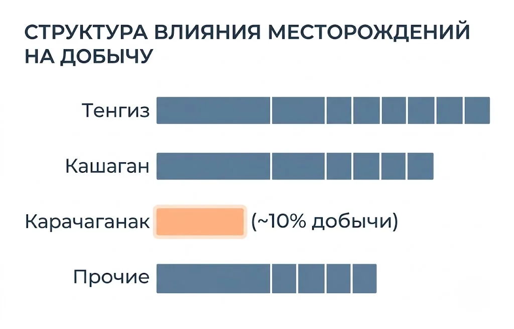 Структура влияния месторождений на добычу