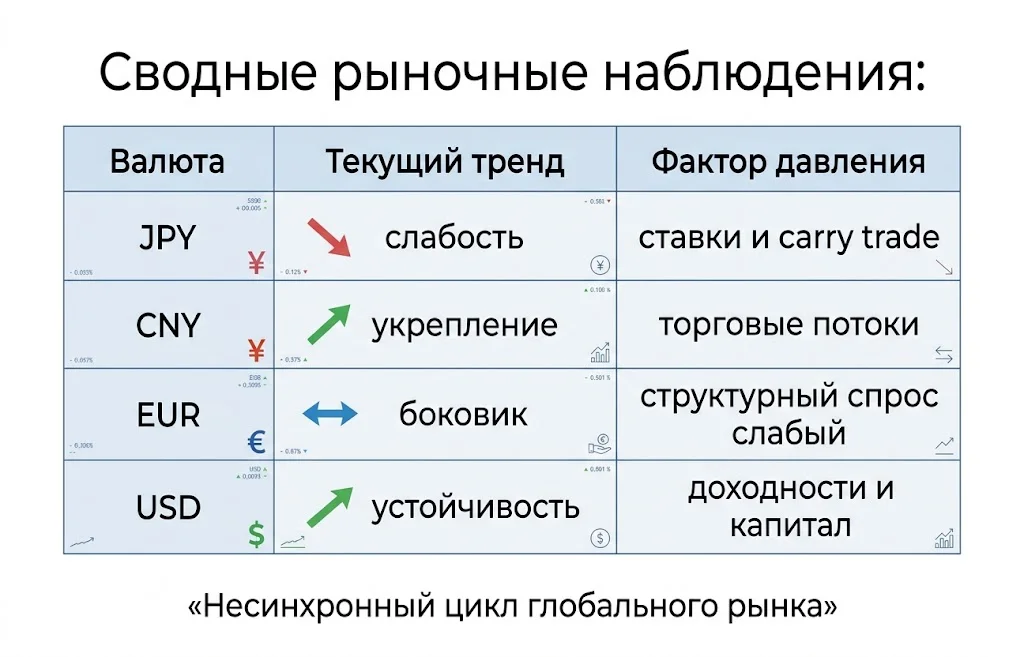 Дайджест рынка Forex за 03.06.2026: иена у 160, юань укрепляется, евро теряет импульс 2 Сводные рыночные наблюдения