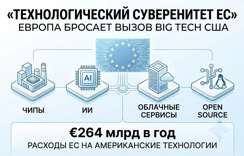 Технологический суверенитет ЕС: Европа бросает вызов Big Tech из США