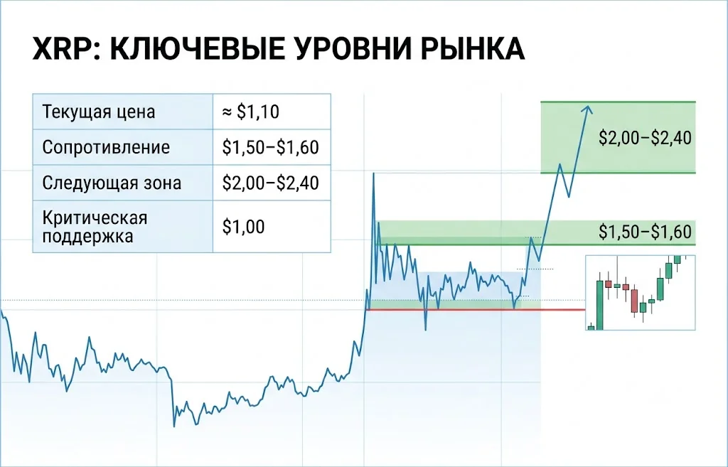 Цена xrp и ключевые уровни рынка
