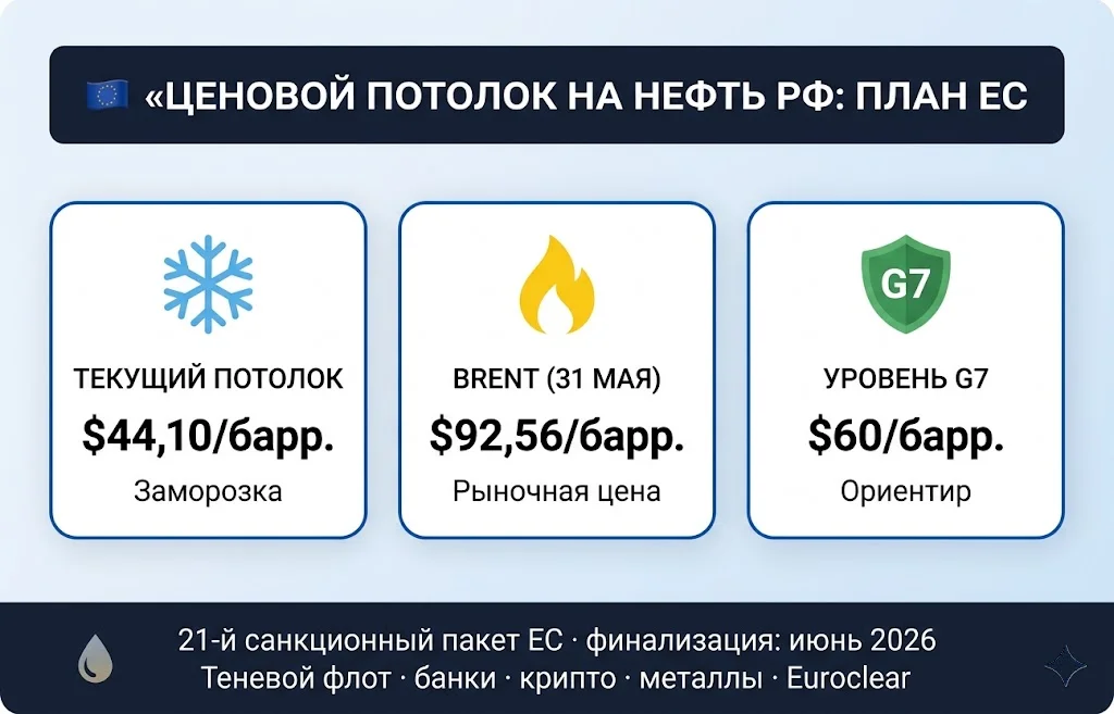 ЕС собирается заморозить потолок цен на российскую нефть