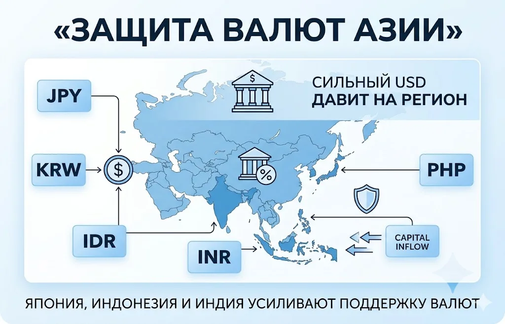 Валюты Азии под ударом: центробанки выходят на защиту