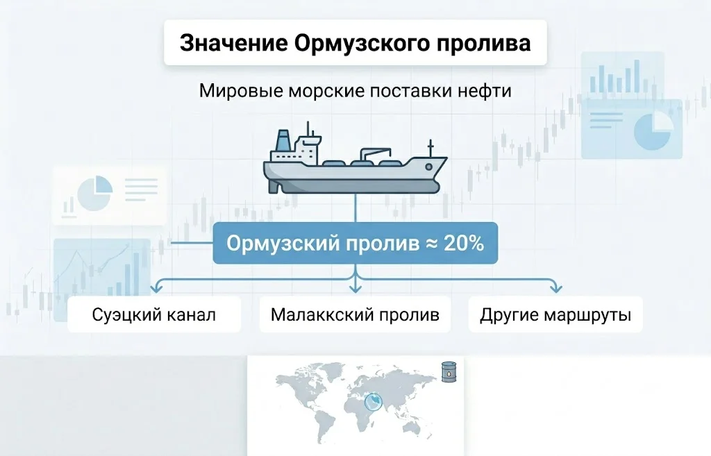 Котировки нефти обвалились: рынок отреагировал на сделку США и Ирана 2 Значение ормузского пролива