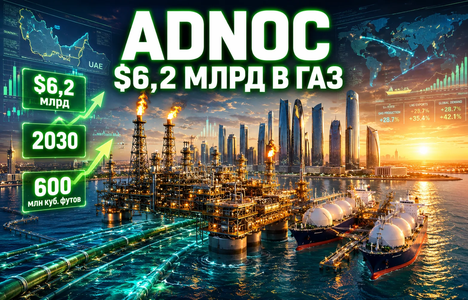 Adnoc вложит $6,2 млрд в добычу газа: что это изменит для рынка?