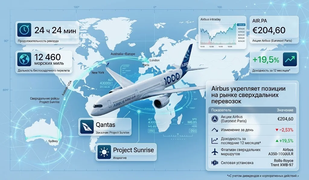 Airbus укрепляет позиции на рынке сверхдальних перевозок