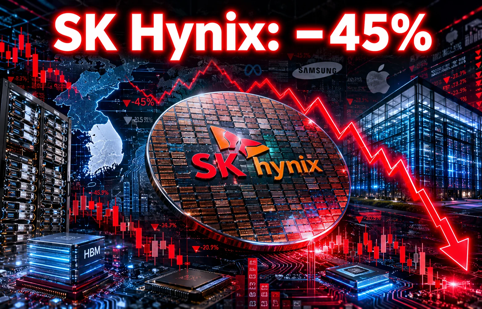 Акции SK Hynix рухнули на 45%: рынок усомнился в AI-буме