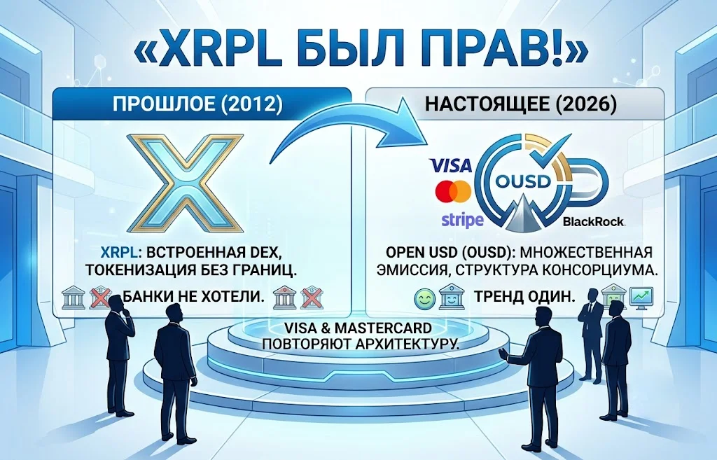 Архитектура XRP Ledger предвосхитила тренд консорциума Open USD