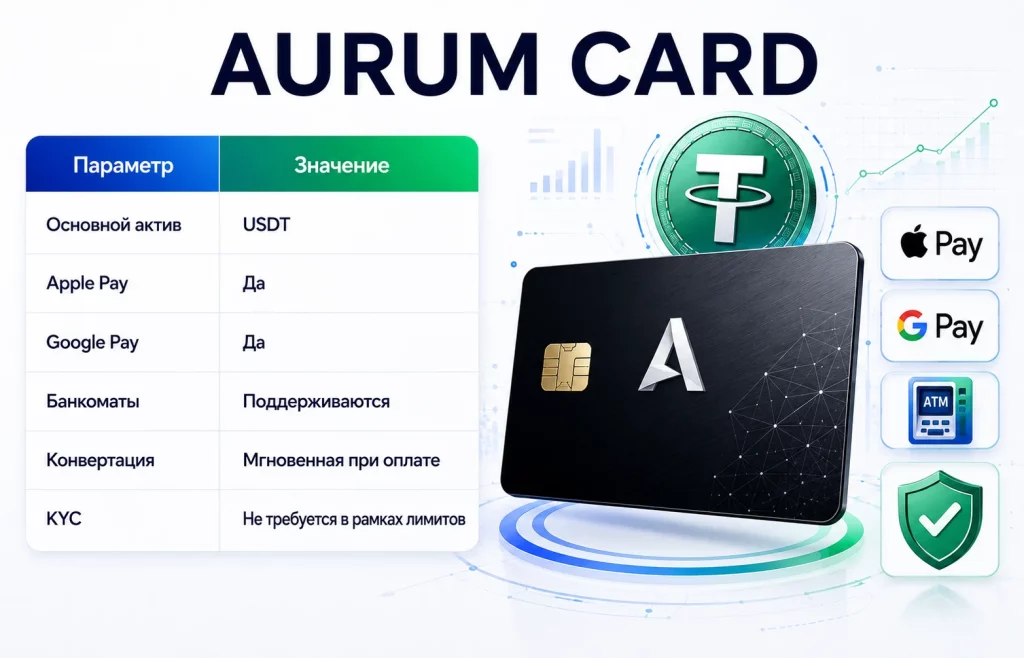 Криптовалютные платежные карты 2026: лидеры рынка 1 Aurum card