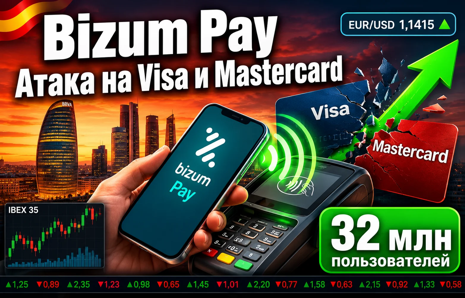 Bizum Pay: испанский удар по монополии Visa и Mastercard