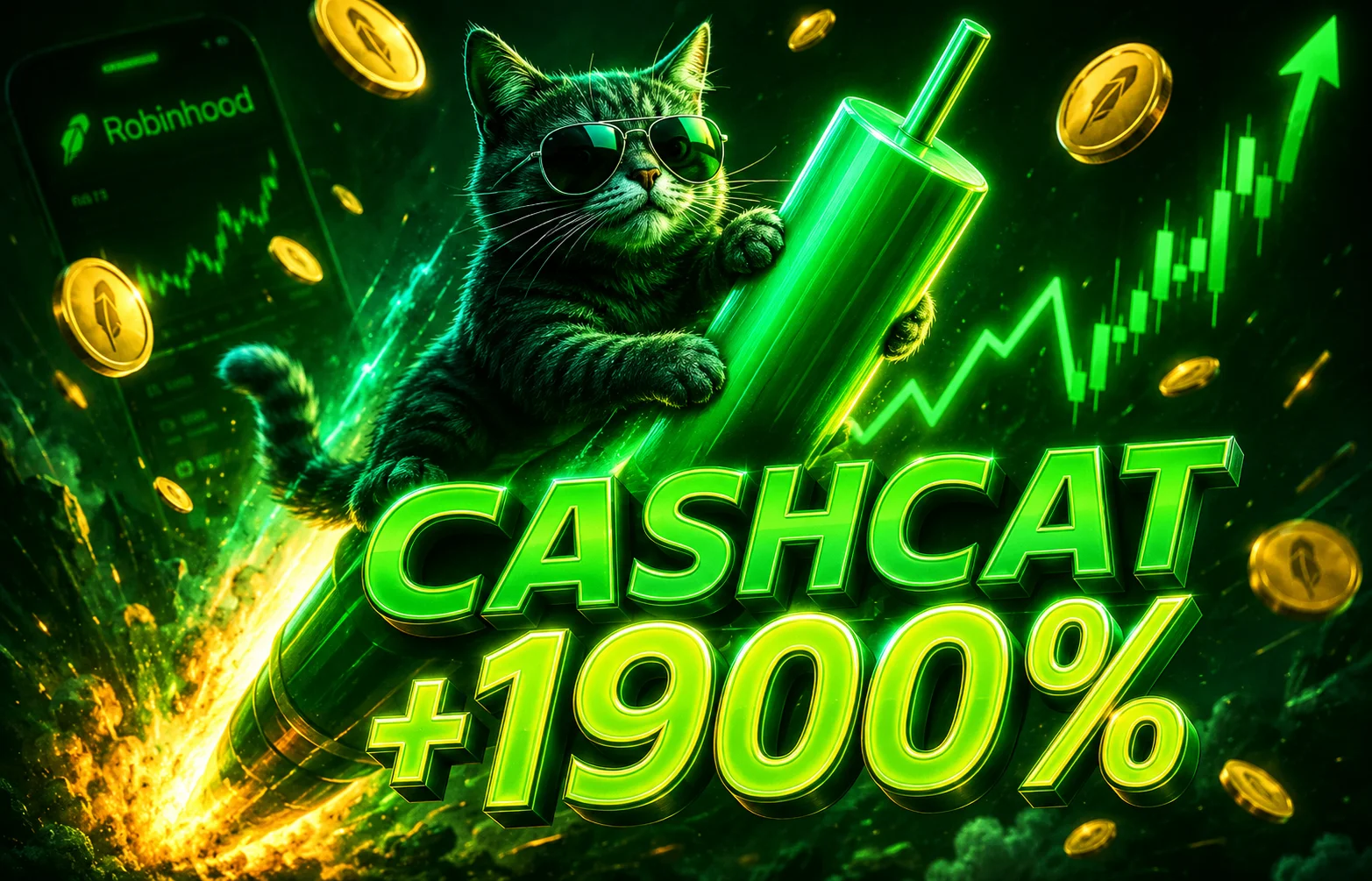 CASHCAT взлетел на 1900%: стоит ли покупать мем-актив от Robinhood?