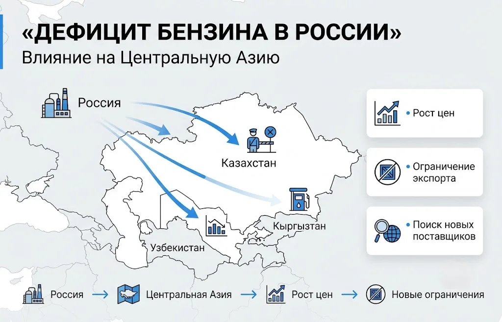Дефицит бензина в России меняет топливный рынок Центральной Азии