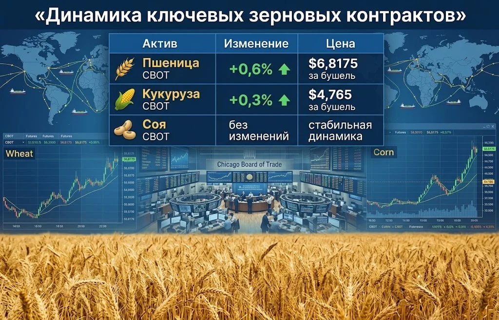 Динамика ключевых зерновых контрактов