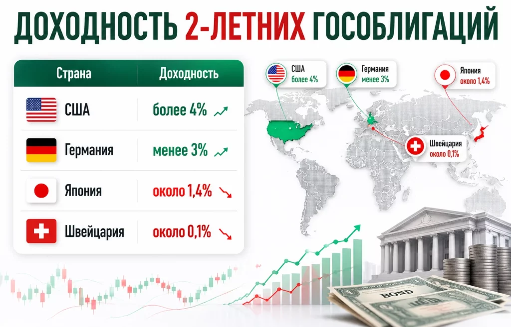 Carry trade снова в центре внимания: Goldman Sachs назвал лучший момент 2 Доходность двухлетних государственных облигаций