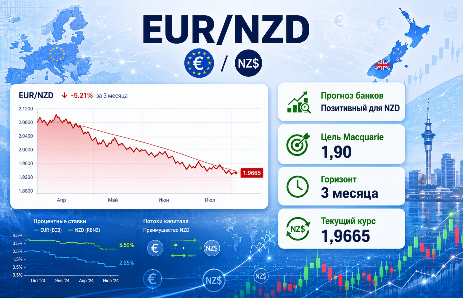 EUR/NZD теряет позиции: почему киви может обойти евро?