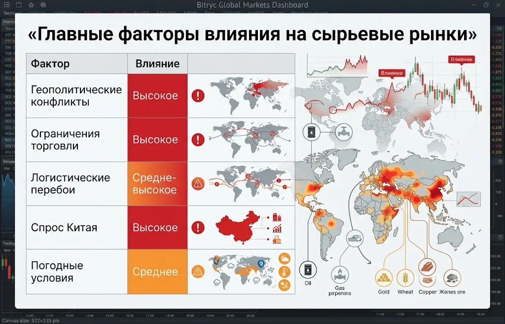 Главные факторы влияния на сырьевые рынки