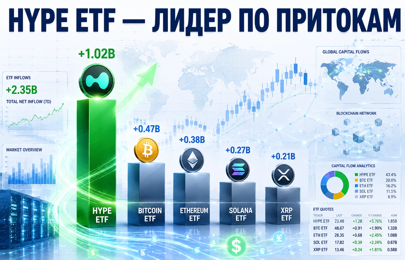 HYPE ETF обошел Bitcoin ETF по стартовому притоку капитала