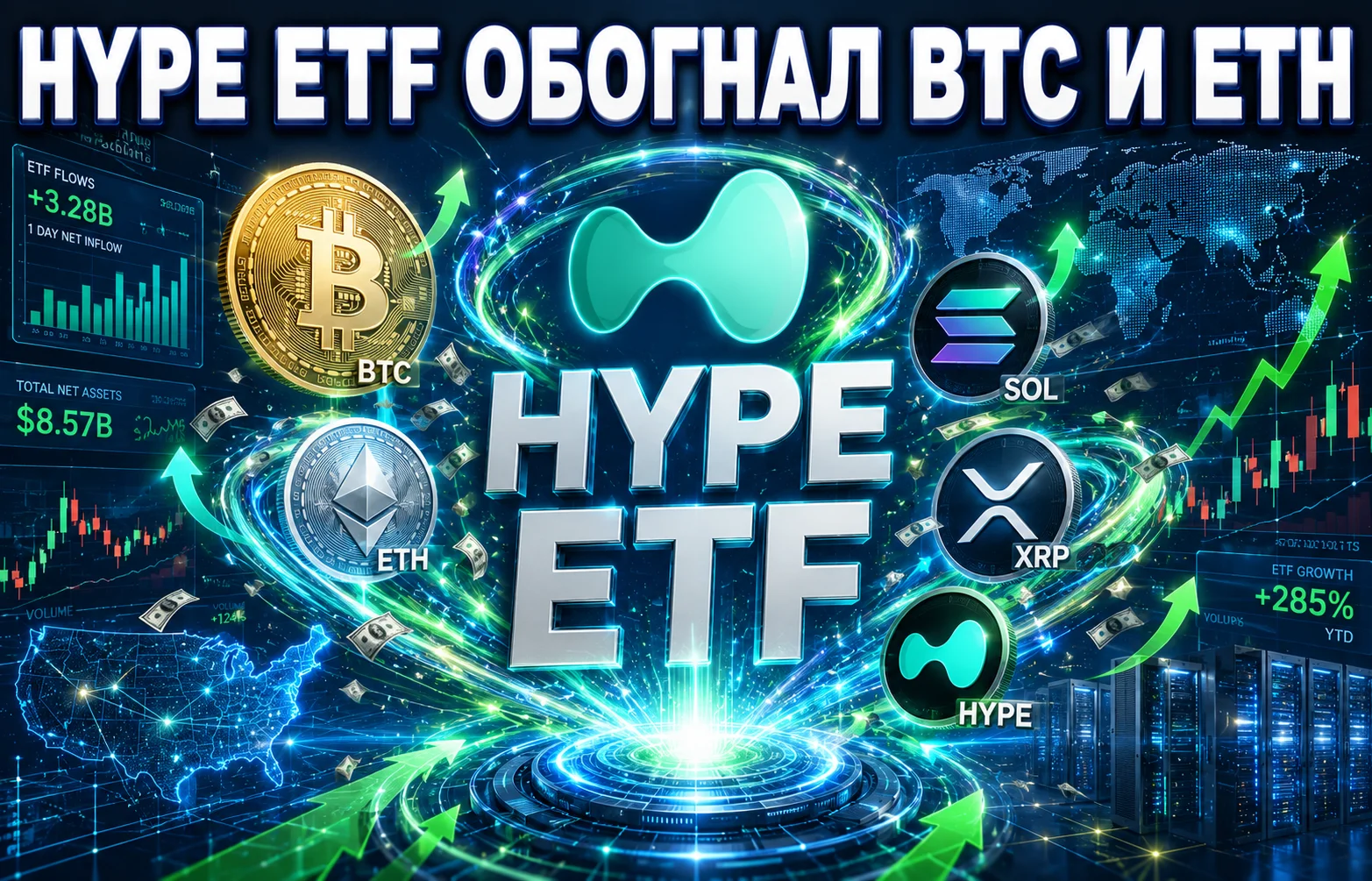 HYPE ETF обошел Bitcoin ETF по стартовому притоку капитала
