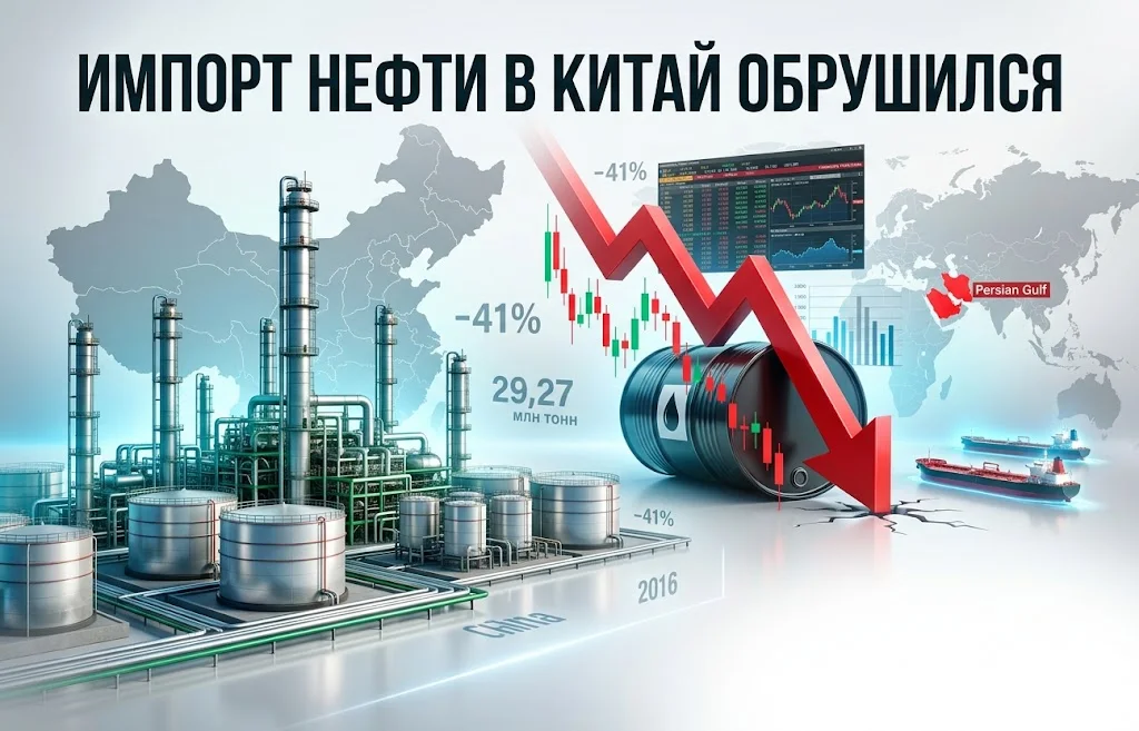 Импорт нефти в Китай рухнул до минимума почти за 10 лет
