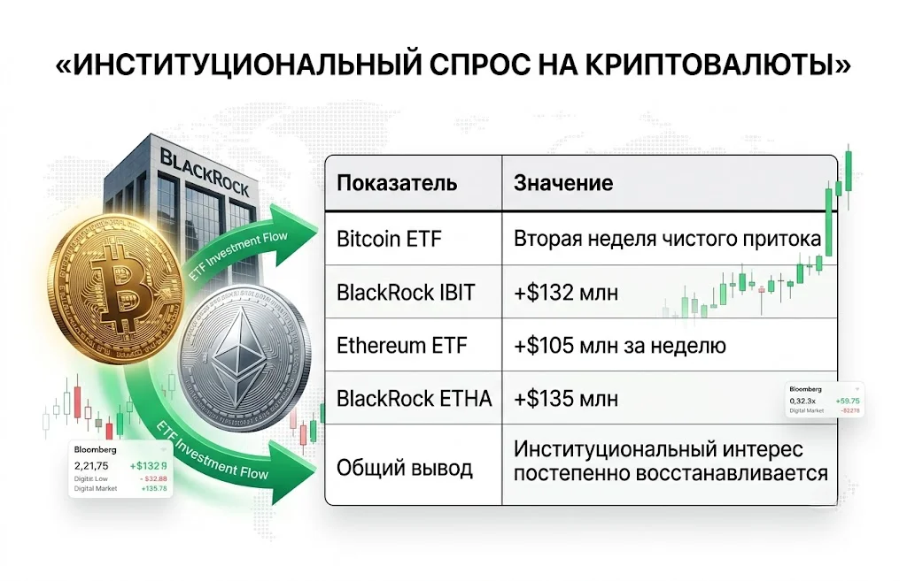 Дайджест криптоновостей за 20.07.2026: BTC падает, ETH удивляет ETF 1 Институциональный спрос на криптовалюты