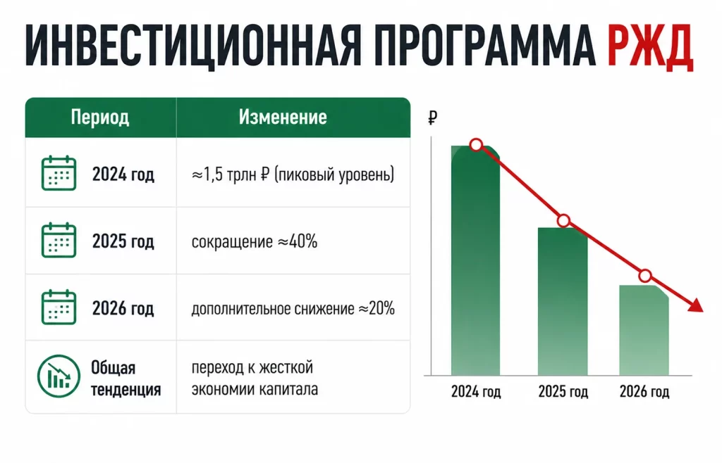 РЖД меняет правила: бизнесу грозят новые расходы 3 Как меняется инвестиционная программа ржд