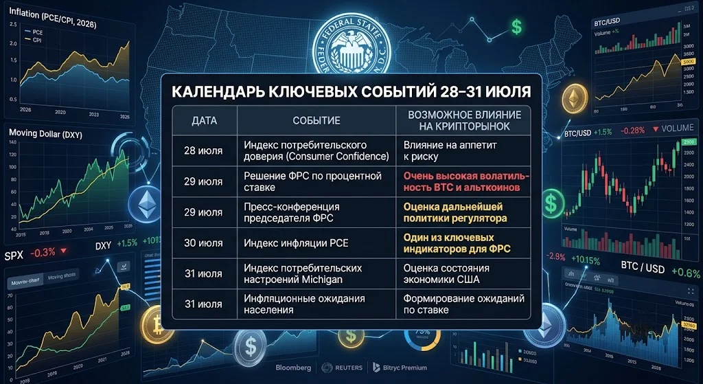 Календарь ключевых событий 28–31 июля