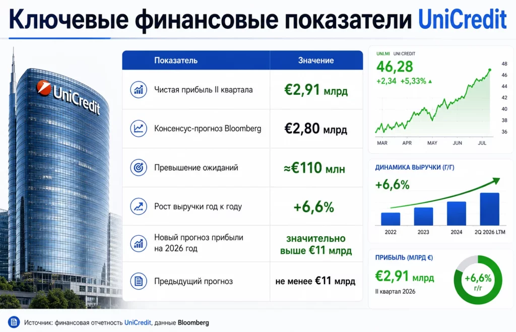 UniCredit повышает прогноз прибыли и идет к покупке Commerzbank 1 Ключевые финансовые показатели unicredit