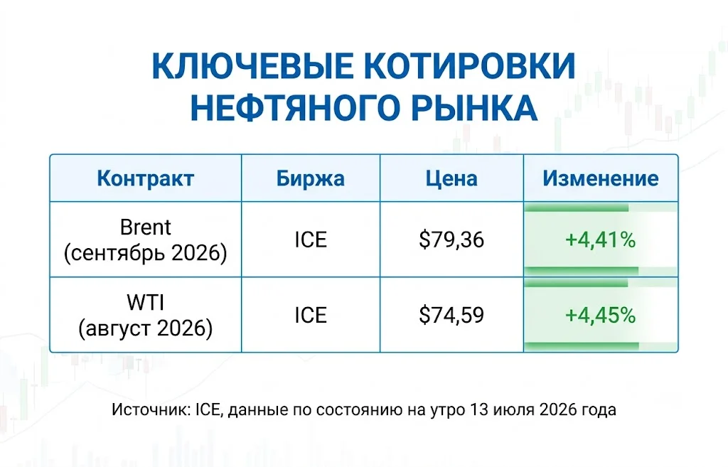 Нефть Brent приблизилась к $80: что происходит на рынке 1 Ключевые котировки нефтяного рынка