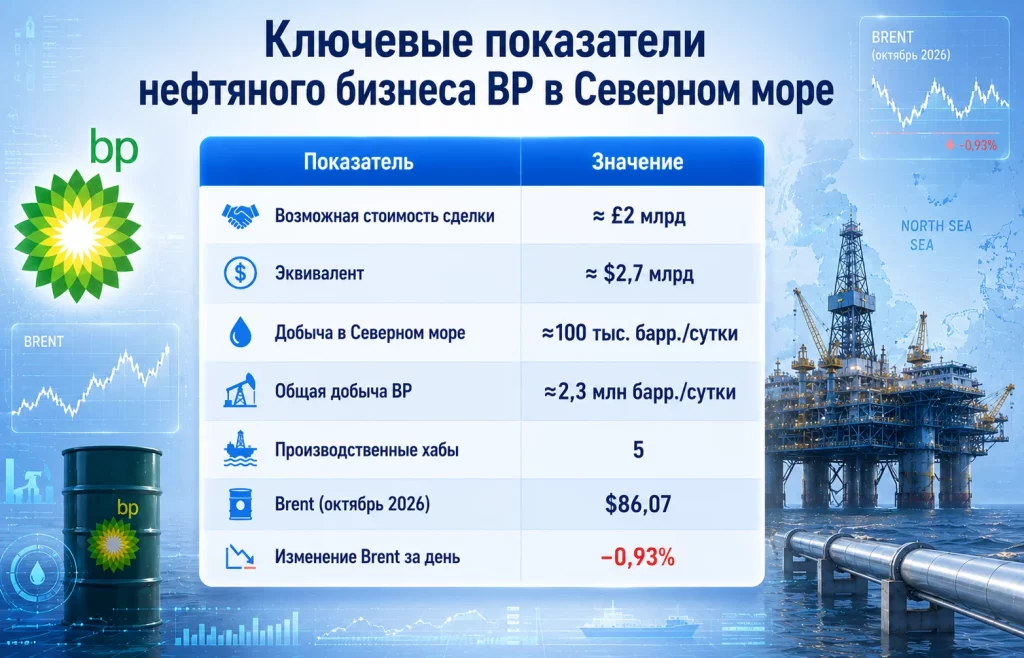 Ключевые показатели нефтяного бизнеса bp в северном море