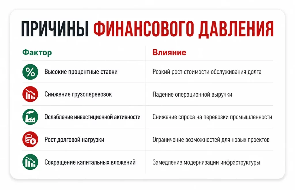 РЖД меняет правила: бизнесу грозят новые расходы 1 Ключевые причины ухудшения финансового положения ржд