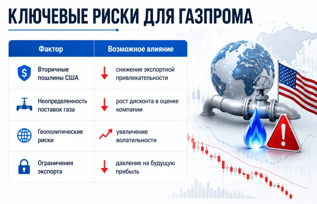 Акции Газпрома рухнули к новому минимуму: что происходит? 3 Ключевые риски для газпрома