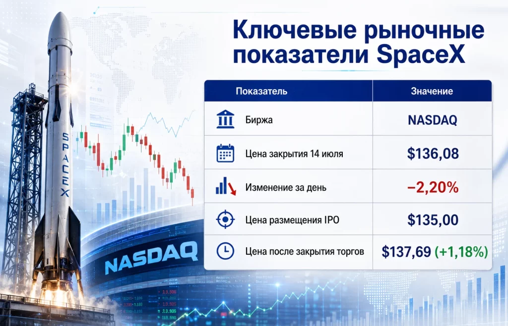 Ключевые рыночные показатели spacex