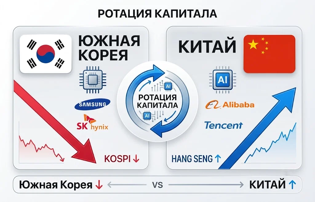 Kospi рухнул, а Hang Seng растет: что происходит в Азии?