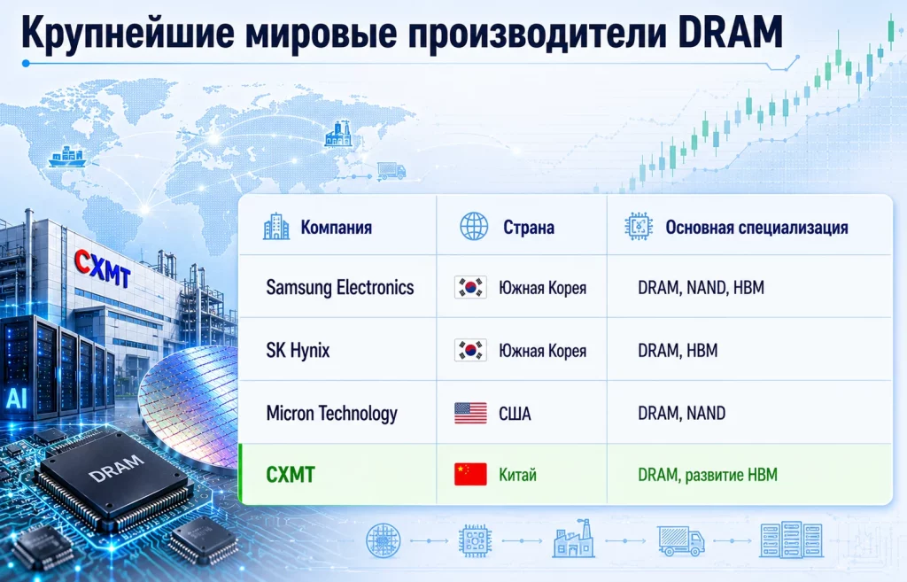 Крупнейшие мировые производители dram