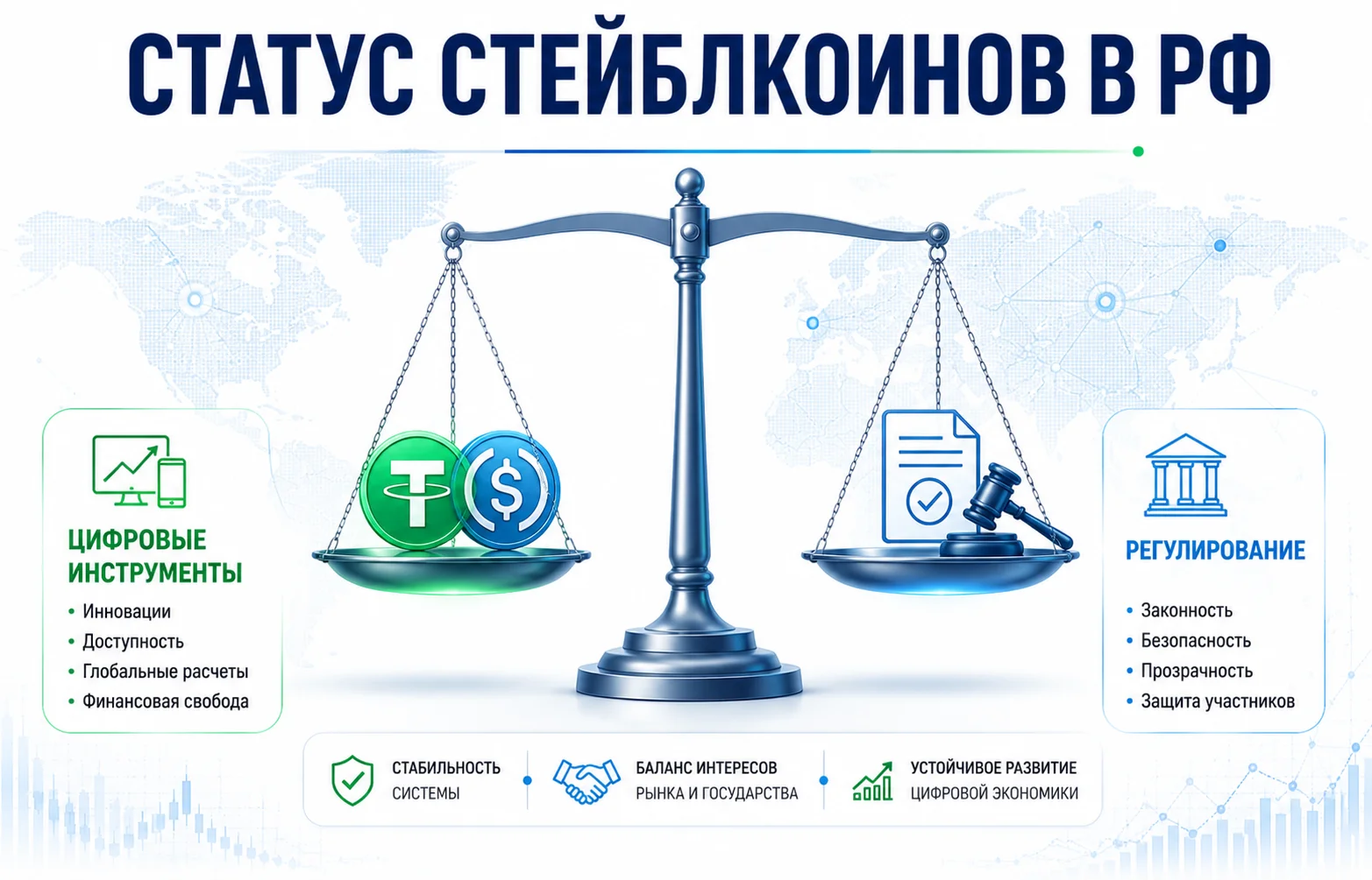 Легализация стейблкоинов в России: как изменится рынок USDT и USDC