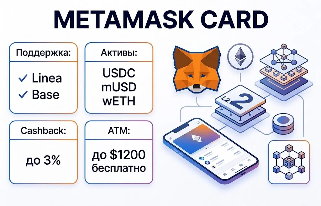 Криптовалютные платежные карты 2026: лидеры рынка 2 Metamask card