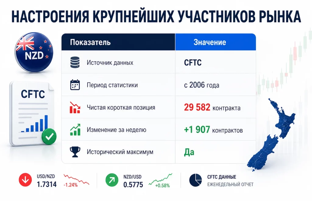 Рекордный шорт по NZD: что знают крупнейшие хедж-фонды? 1 Настроения крупнейших участников рынка