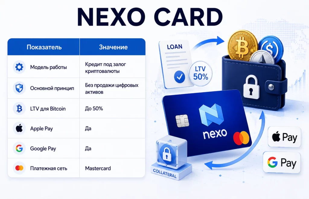 Криптовалютные платежные карты 2026: лидеры рынка 3 Nexo card