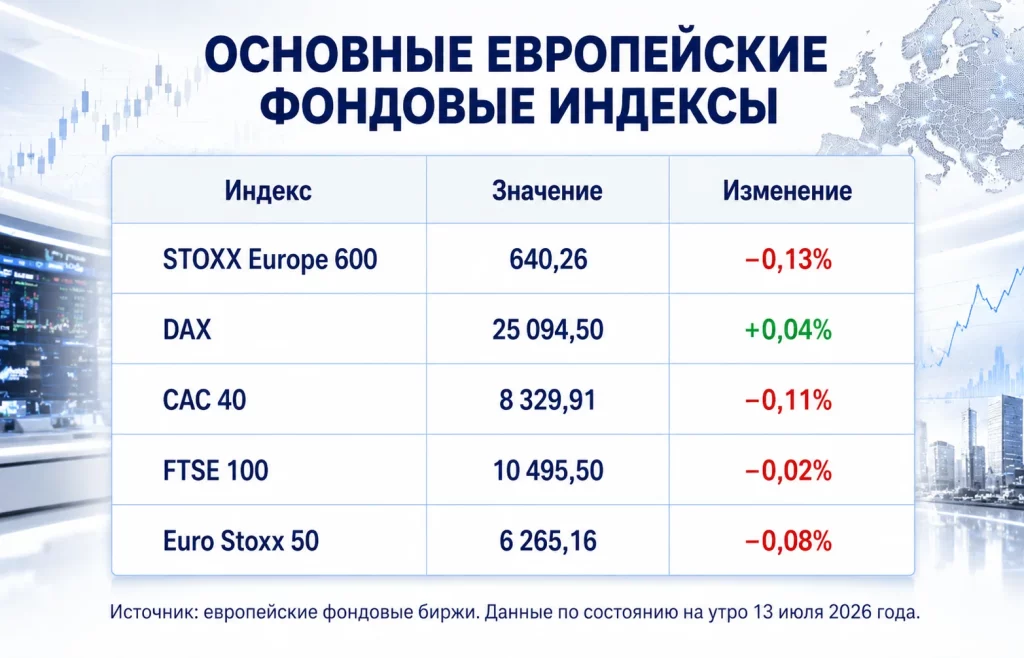 Основные европейские фондовые индексы