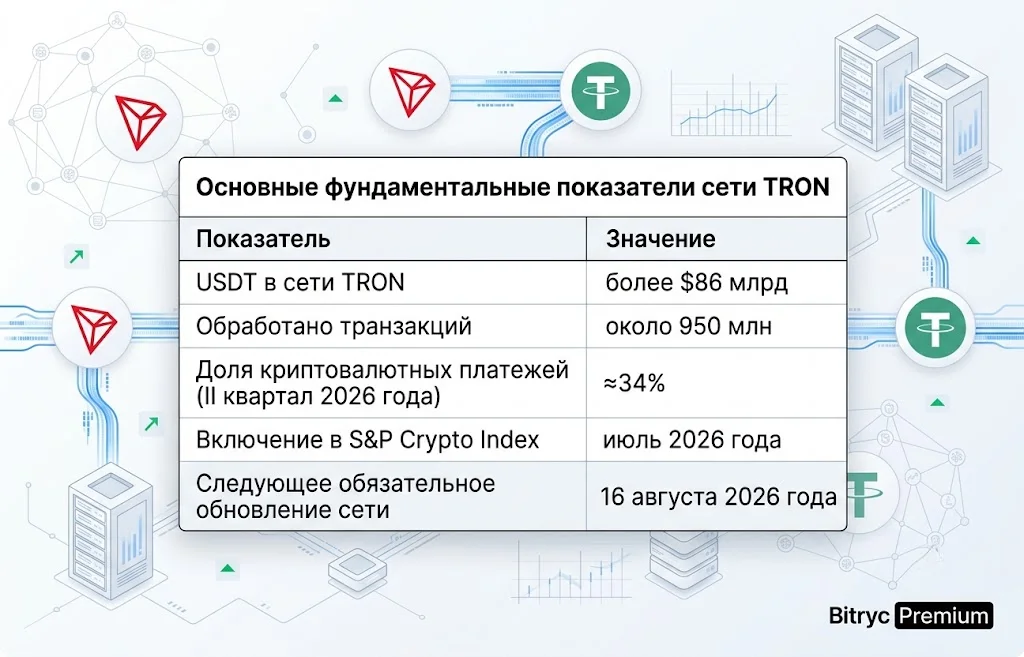 Цена TRON приближается к прорыву: ждать ли $1? 2 Основные фундаментальные показатели сети tron