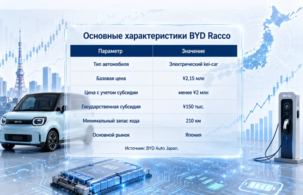 Основные характеристики byd racco