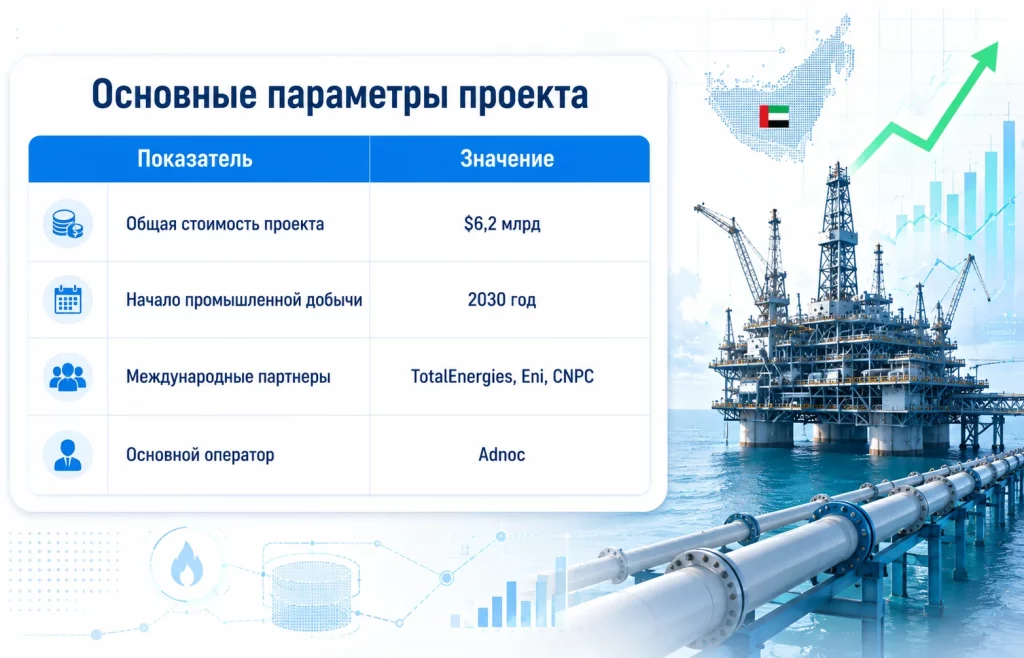 Adnoc вложит $6,2 млрд в добычу газа: что это изменит для рынка? 1 Основные параметры проекта