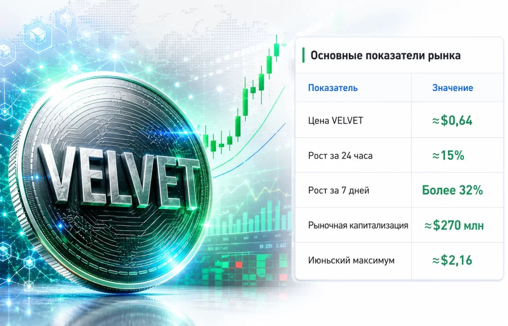 Прогноз цены Velvet: сможет ли VELVET преодолеть $0,77? 1 Основные показатели рынка