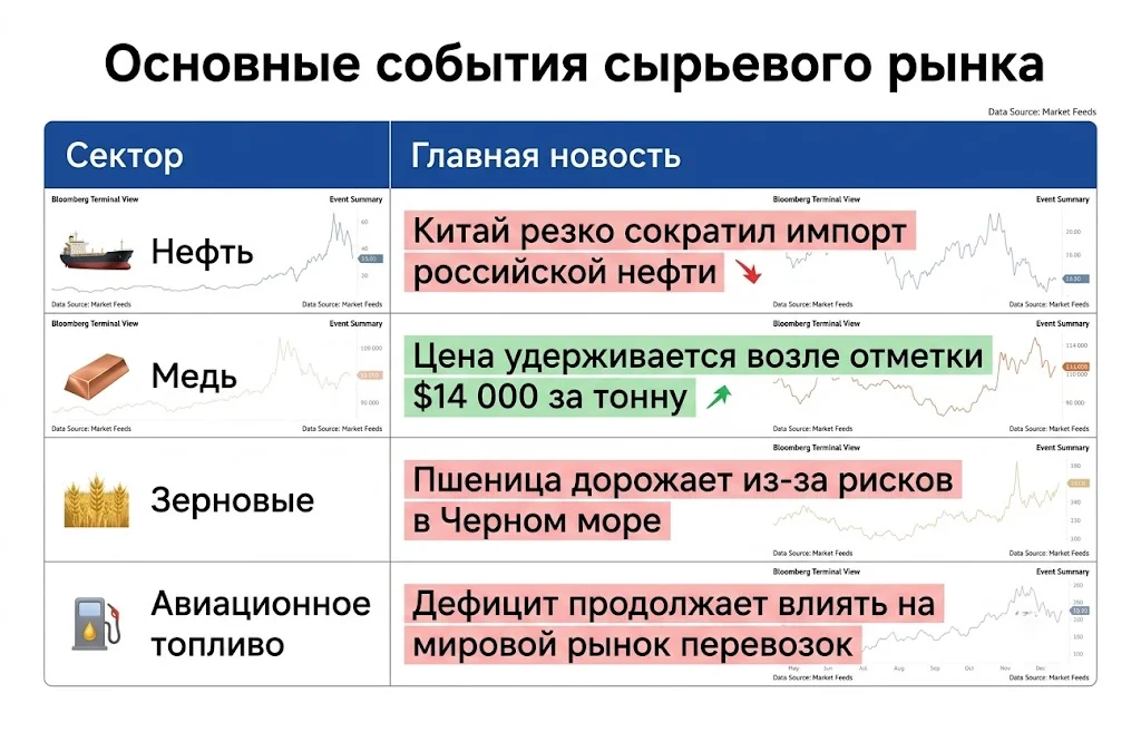 Основные события сырьевого рынка