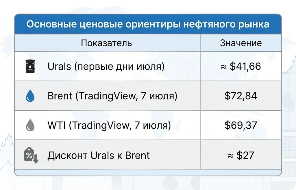 Основные ценовые ориентиры нефтяного рынка
