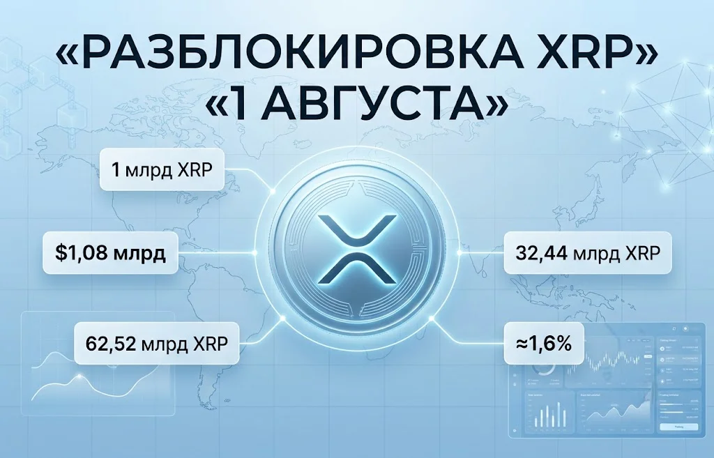 Разблокировка XRP: завтра Ripple выпустит токены на $1,08 млрд