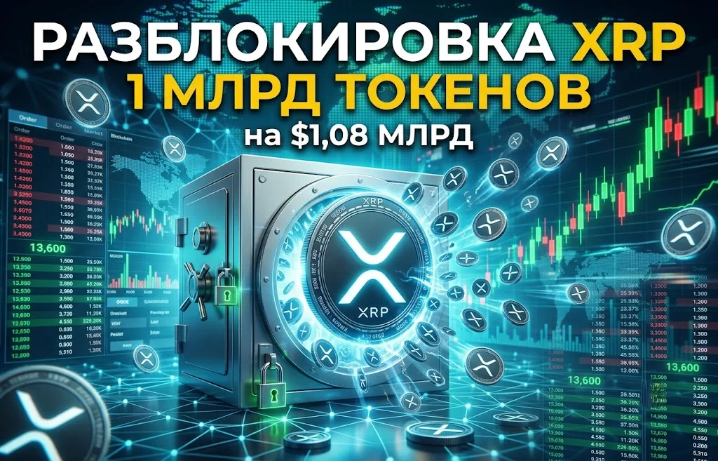 Разблокировка XRP: завтра Ripple выпустит токены на $1,08 млрд