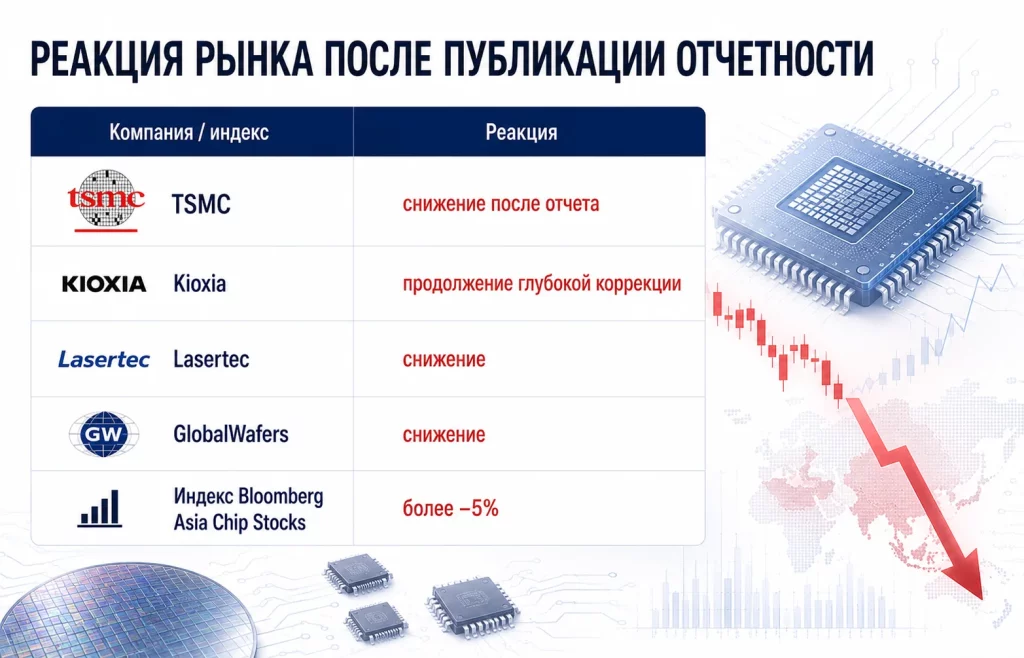 Реакция рынка после публикации отчетности