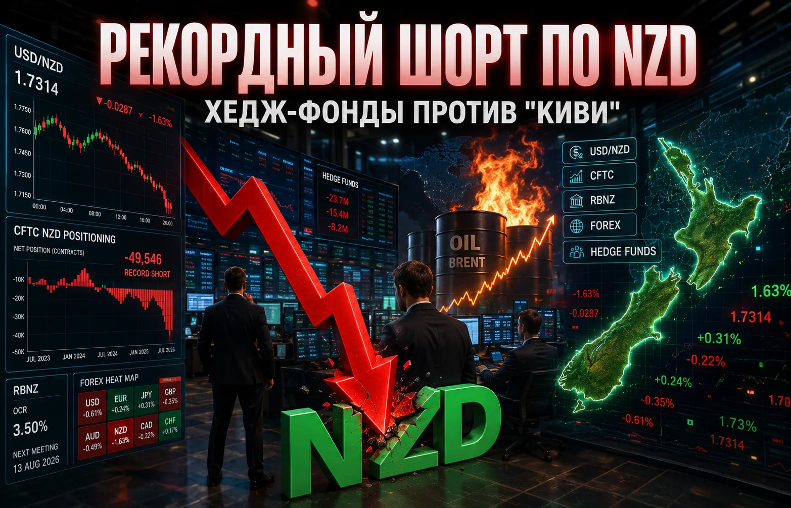 Рекордный шорт по NZD: что знают крупнейшие хедж-фонды?