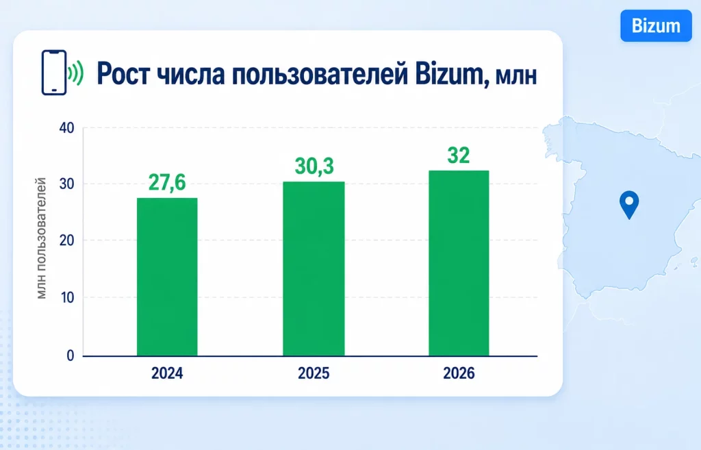 Рост числа пользователей bizum